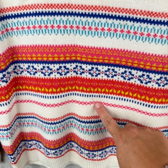 Talbots Fair Isle Sweater Womens‎ LP Petite Colorful Winter Lambswool Soft Basic - Picture 6 of 10